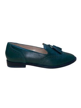 Talbots Women’s Green Leather Tassel Details Leighton Brogue Loafers Size 6M